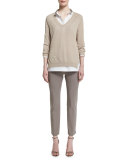 Slim-Leg Four-Way Stretch Pants