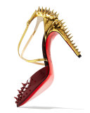 Goldocross Spike 100mm Red Sole Pump, Carmin