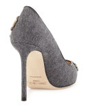 Romy Crystal Flannel 100mm Pump, Gray