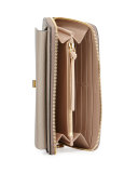 Drew Leather Zip-Around Wallet, Gray