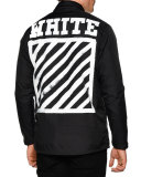 Brushed Line Nylon Jacket, Black/White