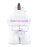 Unicorn Hooded Towel, White