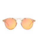 St. Louis Round Mirrored Sunglasses, Pink