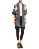 Multi-Stripe Open Cardigan
