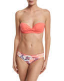 Starfish Hue Twist-Front Reversible Swim Top, Orange