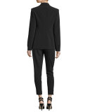 Cropped Tailored Relaxed Pants, Black