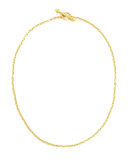 19k Fine Gold Link Necklace, 17"L 