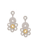 Opera Crystal & Diamond Flower Earrings