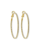 Crystal Eternity Hoop Earrings, Golden