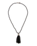 Pearly and Crystal Tassel Necklace