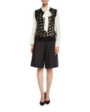 Wool-Blend High-Waist Culottes, Black