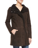 LS ZIP FRONT COAT W/CURLY F