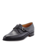 Ashill Single-Monk Leather Shoe, Black