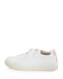 Bibi Butterfly Leather Low-Top Sneaker, White