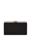 Jean Confetti-Striped Box Clutch Bag, Obsidian/Rainbow