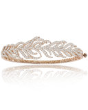 18K Rose Gold & Diamond Feather Cuff Bracelet