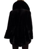 Reversible Sheared-Mink Stroller Coat, Black