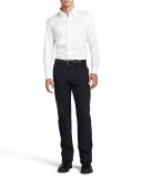 Five-Pocket Brushed Twill Pants, Navy 