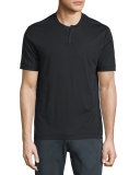 Short-Sleeve Henley T-Shirt, Black
