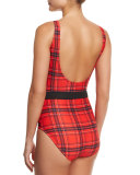 UPF 50 Plaid One-Piece Swimsuit
