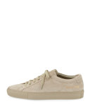 Achilles Suede Low-Top Sneaker, Taupe