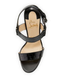Sova Alligator 100mm Red Sole Sandal, Black