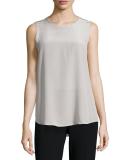 Sleeveless Silk Shell, Stone