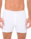 Pima Cotton Knit Boxer, White