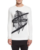 Logo Graphic Long-Sleeve Crewneck T-Shirt, White Multi