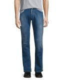 Slim-Straight Denim Jeans, Bright Blue