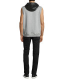 Slim-Fit Moto Jeans W/Leather-Panels, Black