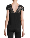 Chantilly Lace-Yoke Georgette Blouse