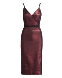Soleil Metallic Strappy Cocktail Dress
