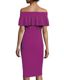 Off-the-Shoulder Contour Popover Dress, Vinaccia