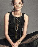 Sloan Long Tassel Necklace, Pink Metallic