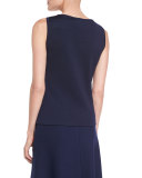 Milano Knit Contour Tank, Navy