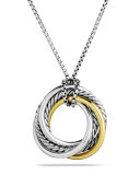 Crossover Small Pendant with Gold on Chain
