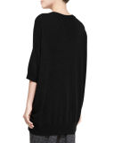 Slouchy Half-Sleeve Cashmere Sweater