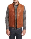 Quilted Leather Vest, Tobacco