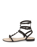 Georgina Studded Gladiator Sandal, Black