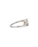 Round Diamond Bypass Ring in 18K White Gold