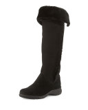 Tacey Suede Over-The-Knee Boot, Black