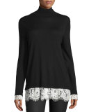 Fredrika Lace-Trim Mock-Neck Sweater