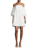 Mila Off-The-Shoulder Mini Dress, White