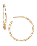 30mm Rose Gold Diamond Hoop Earrings, 0.98ct