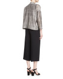 Wide-Leg Georgette Cropped Pants