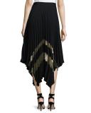 Palma Metallic Plissé Midi Skirt