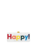 Flavia Happy Box Clutch, White