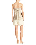Slouchy Sateen Single-Pleat Shorts