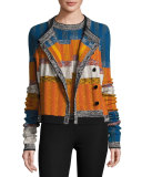 Striped Button-Front Cardigan 
